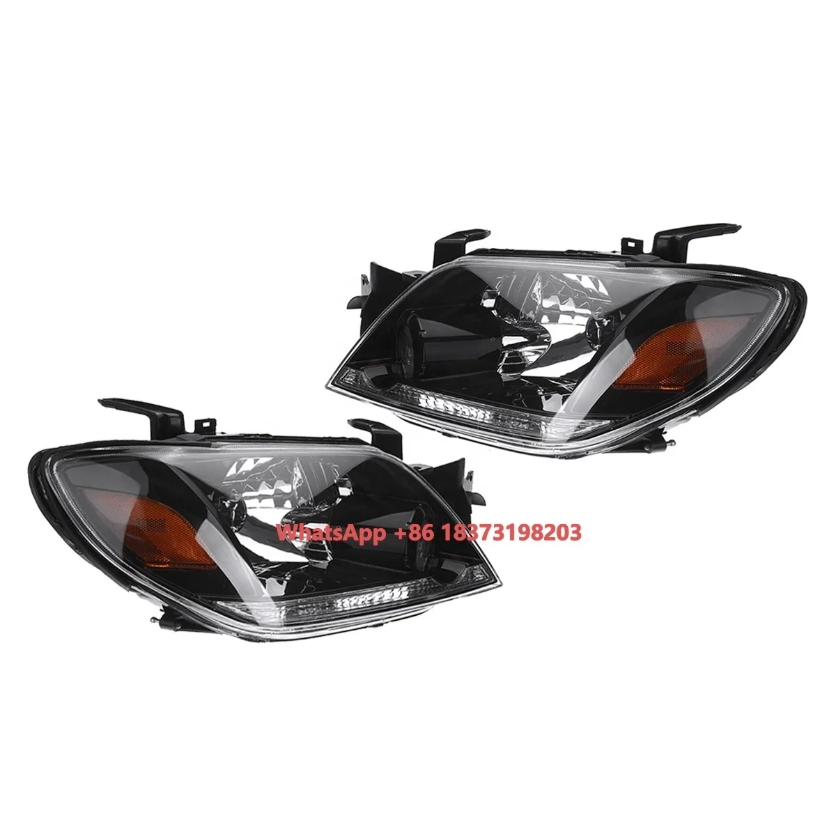 2Pcs Car Front Headlight Assembly LED HeadLamp with Bulb for Outlander 2003 2004 2005 2006