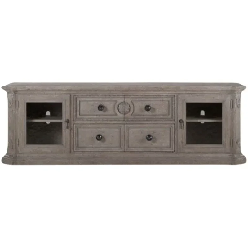 

North American rural revival living room TV cabinet art retro old oak carved cabinet