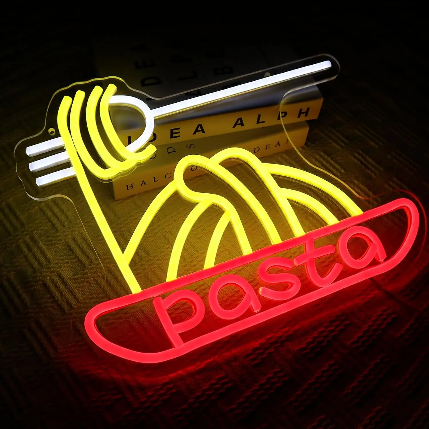 USB Dimmable Pasta Fork Neon Sign for Italian Restaurant Bar Kitchen Cafe Decoration Fun Food Lover LED Light Gift Idea