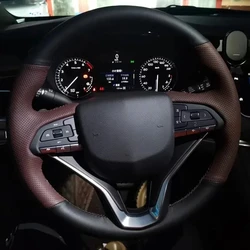 For Cadillac ATS XTS XT6 XT5 XT4 Hand-sewn Car Steering Wheel Cover CT6 CT5 CT4 Leather Interior Car Steering Wheel Braid Cover