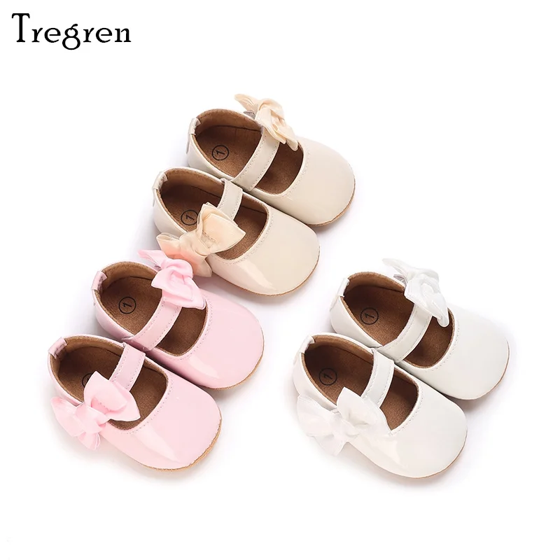 

Tregren Infant Baby Girls Cute Moccasinss Solid Bowknot Decor Soft Sole Flats Shoes First Walkers Non-Slip Summer Princess Shoes