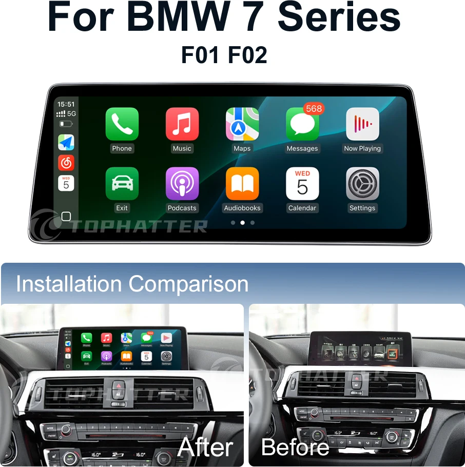 

Wireless Carplay 10.25" CarPlay for BMW 7 Series F01 F02 Android 14 Multimedia Stereo System Wireless 2K HD GPS