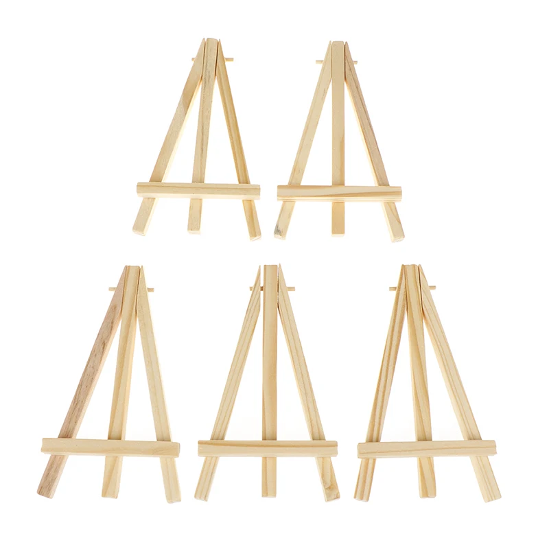 HOT 5pcs/set Wooden Table Card Stand Easel Mini Artist Photo Display Triange Easel Holder Party Decoration Supplie