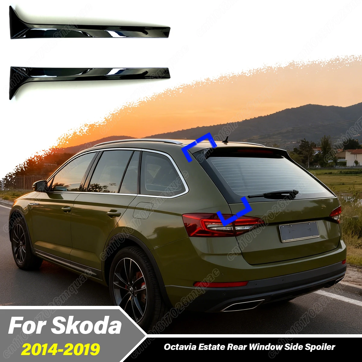 For Skoda Octavia Estate 2014 2015 2016 2017 2018 2019 Automobile Tail Window Side Wind Knife Side Splitter Decoration Body Kit