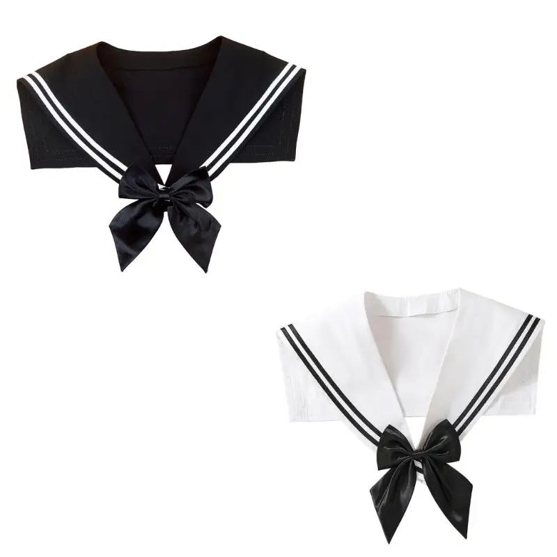 

652F Съемный воротник-стойка из полиэстера премиум-класса со стильным черно-белым дизайном, подходящий для выпускного или наряда