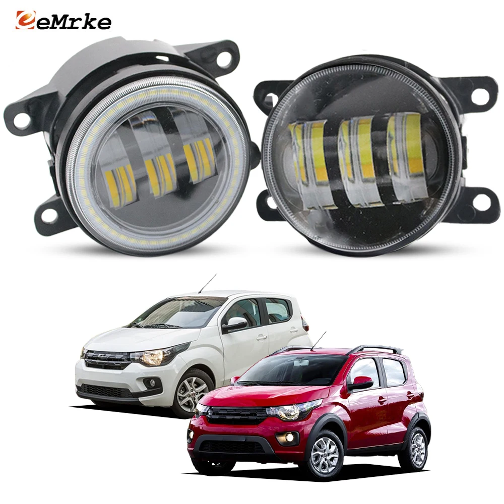 40W Led Fog Lights Angel Eyes DRL For Fiat Mobi Way On Like 2016-2021 2022 2023 2024 2025 2026 White Yellow Fog Driving Lamp