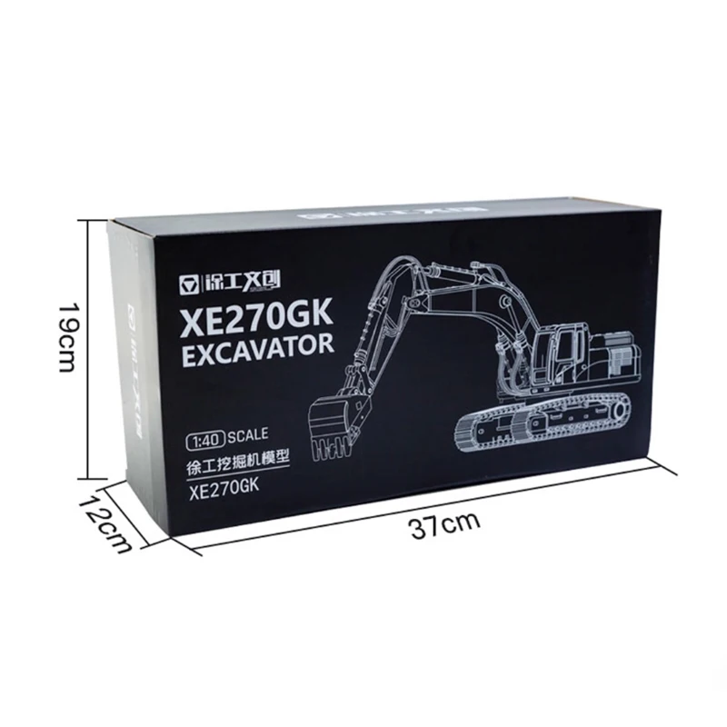 Excavadora XCMG XE270GK a escala 1:40, modelo de vehículo de ingeniería de aleaciones, colección de adornos de recuerdo, regalo de exhibición estática