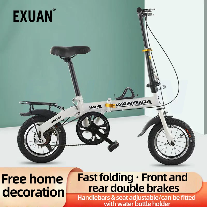 

12 " bike Folding Mountain Bike Adult Male and Female Moped Teen Student Off-road Racing 14 " Variable Speed Disc Brake Student