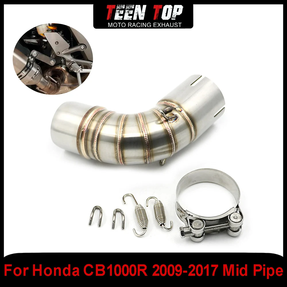 

For Honda CB1000R 2019-2017 Exhaust Elbow Middle Link Pipe Moto Bike Exhaust Escape Connection Pipe Steel Muffler 51mm