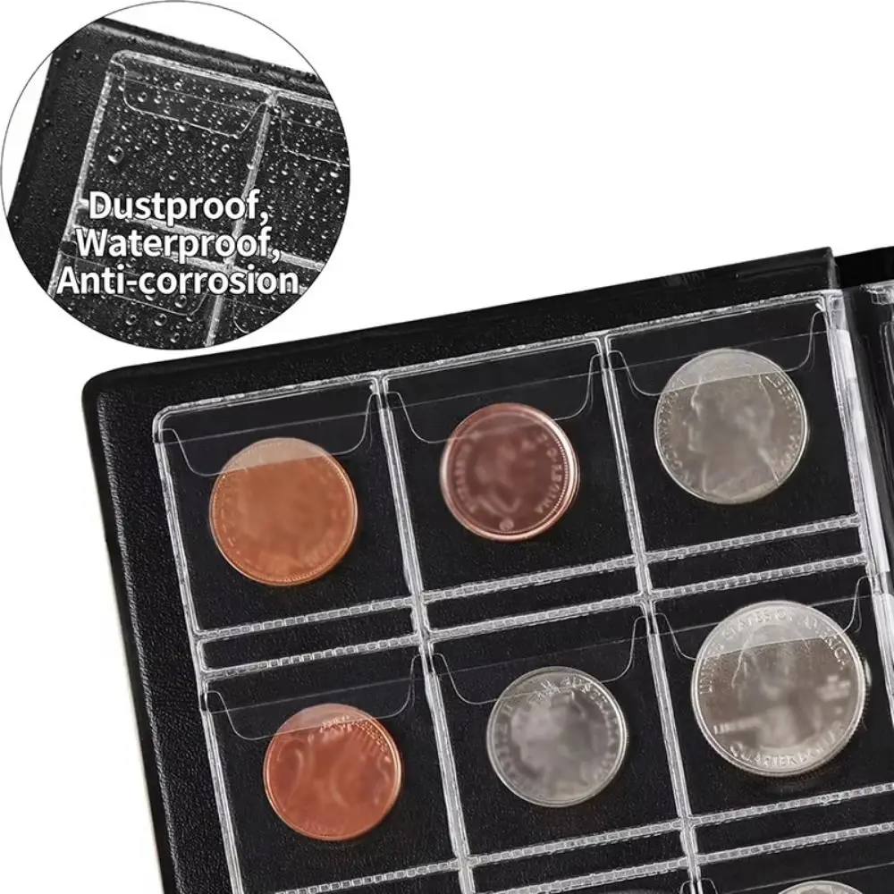 240 Pockets Coin Album Holders Transparent PVC 10 Pages Coin Collection Holder Protective Cover Oxidation Resistant
