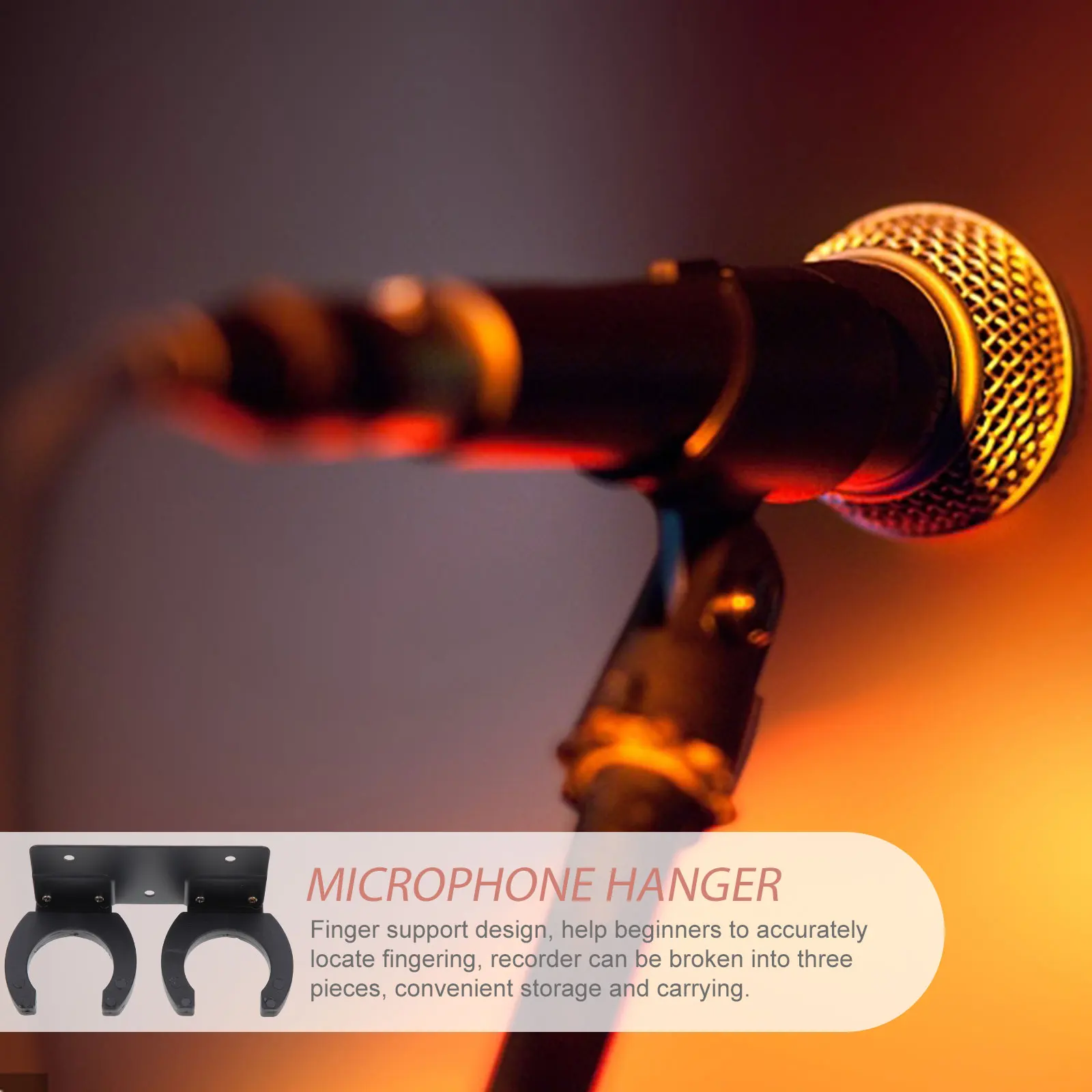 

Microphone Stand Metal Holder Hanger Hook Storage Wall Mount Rack Strong Compatibility Slot Convenience Conference Room Church