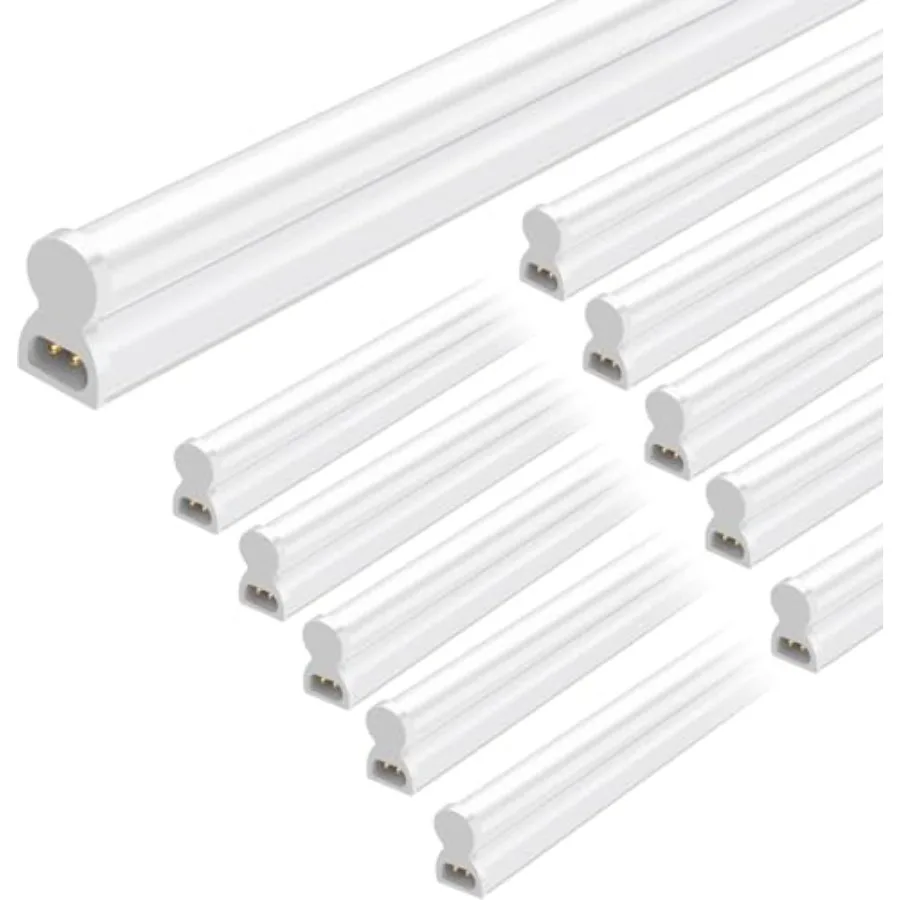 Pack LED Shop Light 4Feet, T5 Integrated Single Fixture, W, 00LM, 500K Super Bright White, Linkable Shop Light, Utility Shop Li