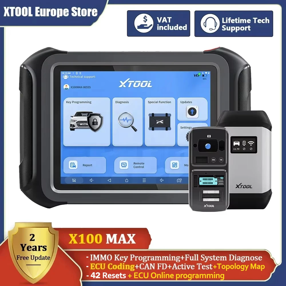 XTOOL X100Max Car Key Programmer IMMO Elite Diagnostic Tools With KC501 Keys Programming ECU Coding Immobilizer For All Key Lost