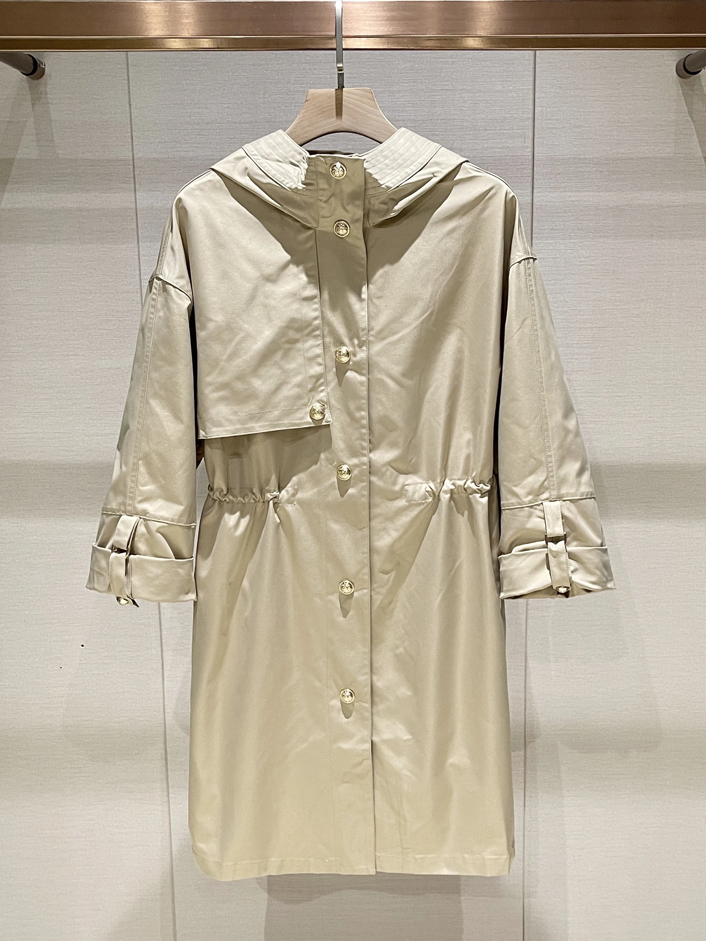 

Длинное женское пальто с капюшоном Early Sle, цвета хаки, на одной пуговице, зимнее новое поступление, повседневная женская ветровка для поездок на работу, Ele