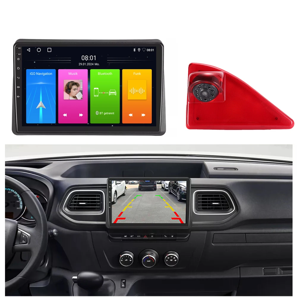 

Android car radio with GPS Navigation+ HD reverse camera for Nissan NV400 Bus Kasten Pritsche Fahrgestell X62 X62B 2011/11-2023