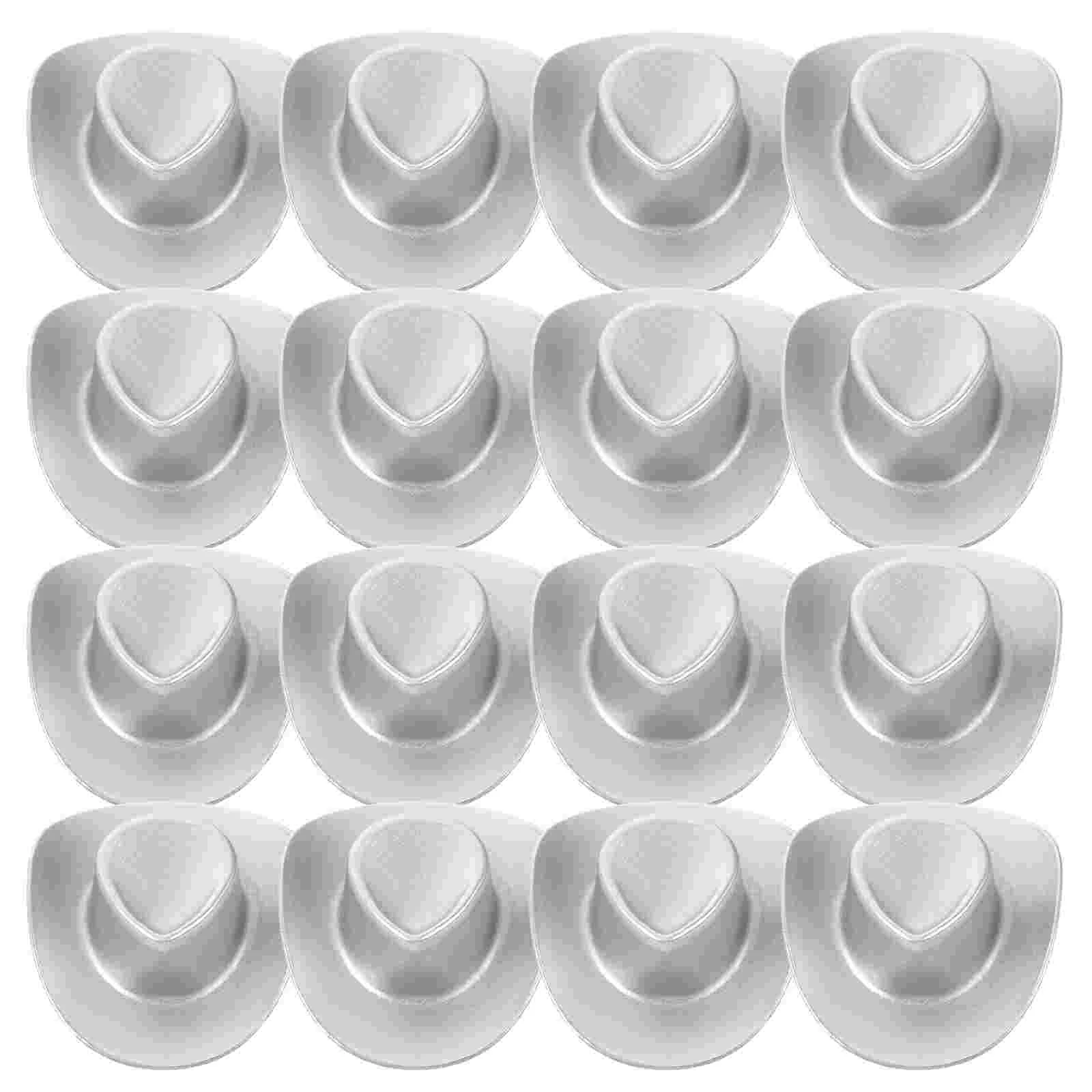 

20 Pcs Hat for Mini House Cowboy White Replaceable Hats Party Decorative Miniature Tiny Top