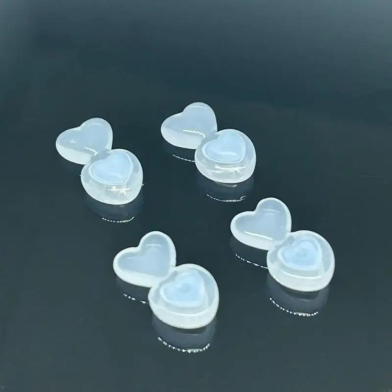 10pcs Heart Shaped Flexible Silicone Earring Holders for Sensitive Ears