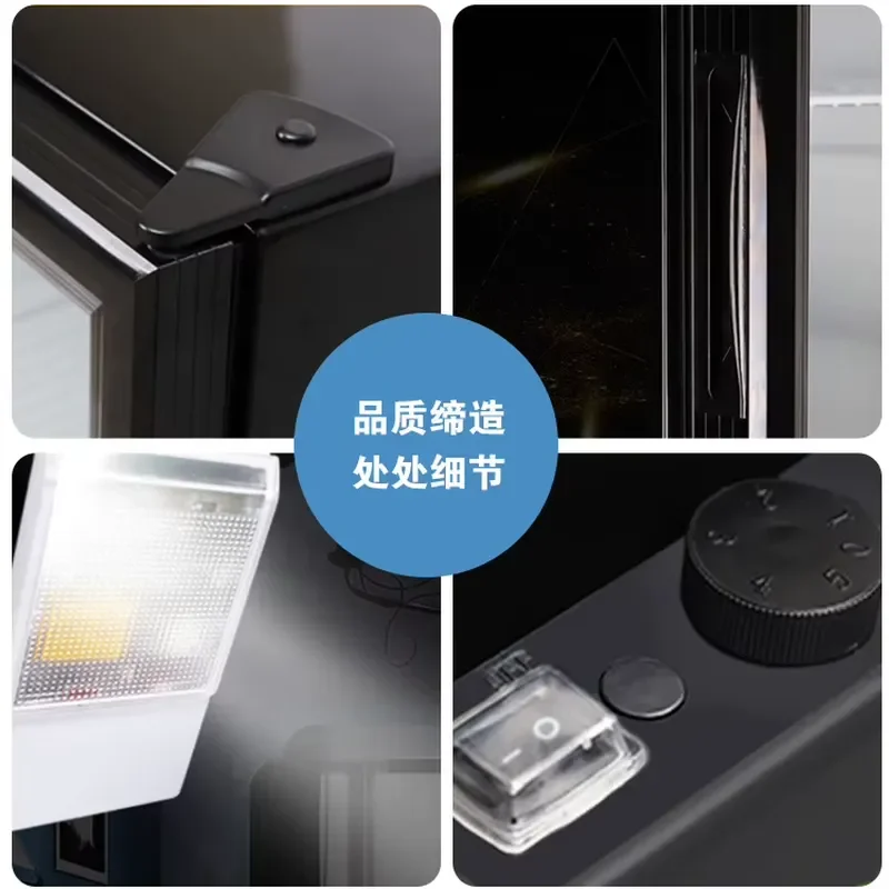 52L Compact Mini Fridge Lockable Compressor Cooling Small Refrigerator for Fruit Milk Household Use Portable Cooler Box Small