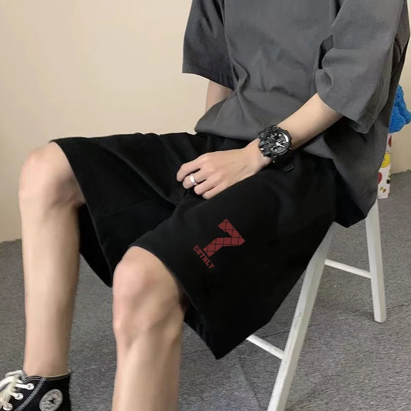 

American High Street Shorts Men's Summer Hip-hop Trendy Sweatpants Trendy Brand Versatile Loose Casual Five-point Medium Pants