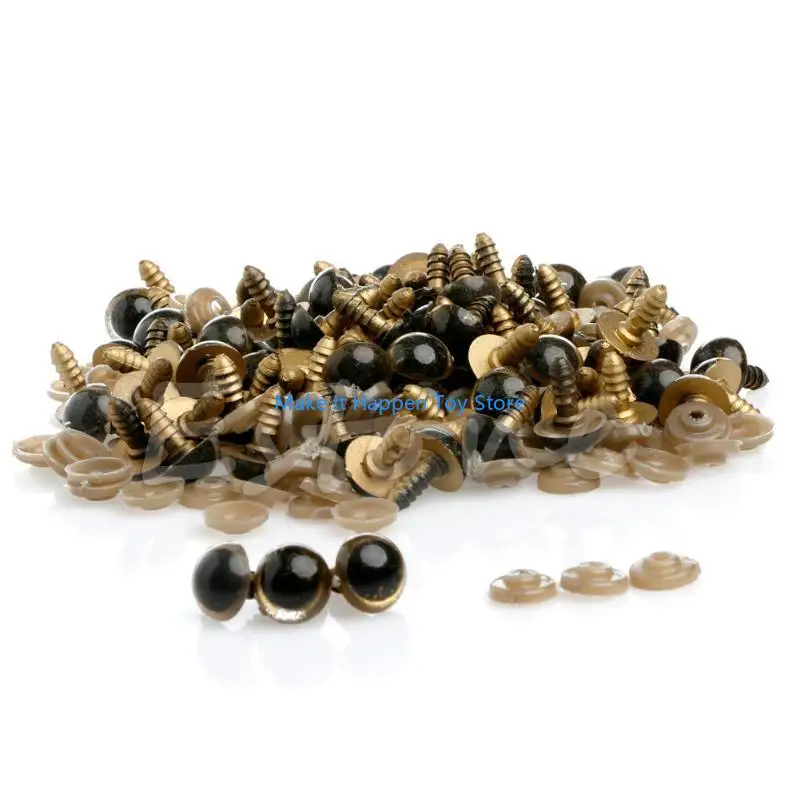 28ec 100pcs/set 10mm 플라스틱 안전 아이 인형 동물 꼭두각시 크래프트를위한 ​​테디 베어