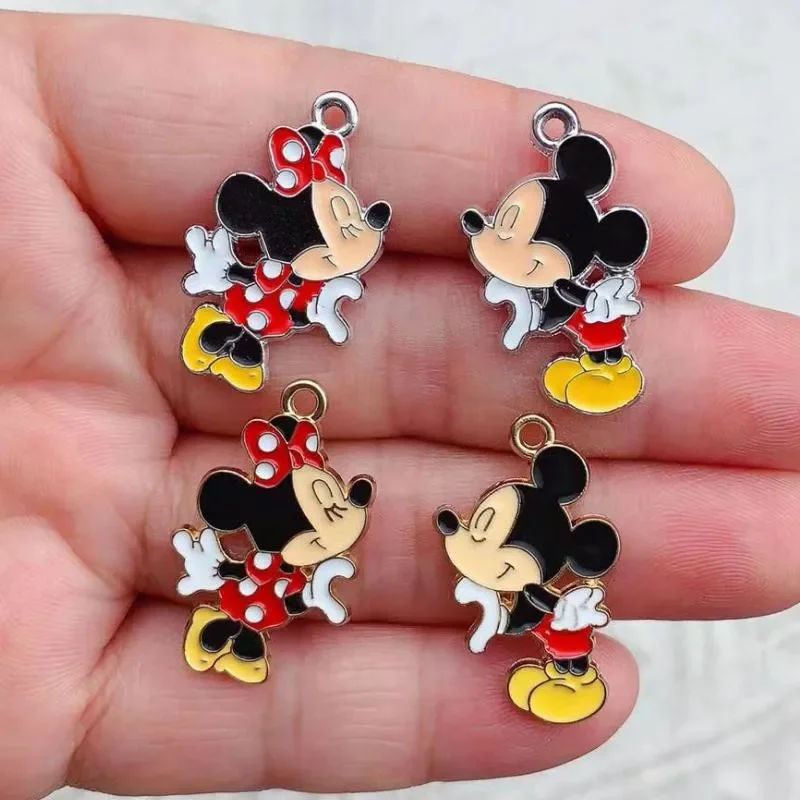 10pcs Disney Mickey Minnie Cute Cartoon Mickey Mouse Jewelry Necklace Pendant Small Pendant DIY Handmade Material Accessories