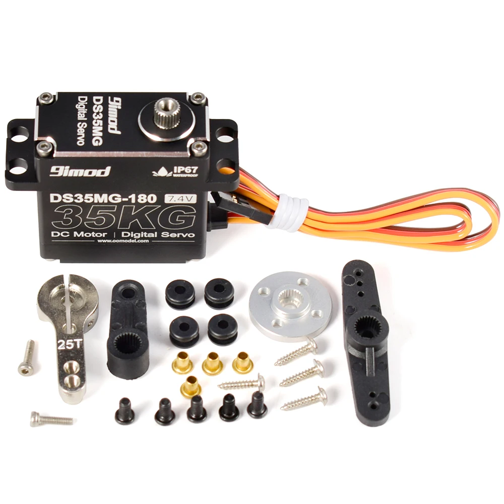 9imod DS35MG 35 kg wasserdichtes Servo 180 ° /270 ° Vollaluminiumgehäuse, Edelstahlgetriebe mit hohem Drehmoment für 1/8 1/10 RC Car – Detail 17