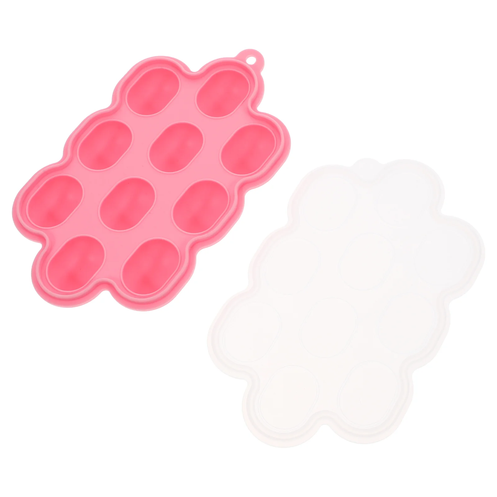 Breastmilk Molds Freezer Tray Baby Freezing Food Containers with Lids Ice Cover Cube Maker Pink Silica Gel
