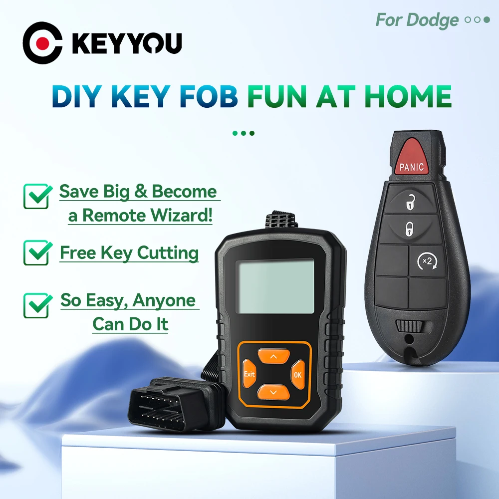 KEYYOU With OBD Programmer Tool Program DIY Remote Car Key For Dodge 2013 2014 2015 2016 2017 RAM 1500 2500 3500 433Mhz GQ4-53T