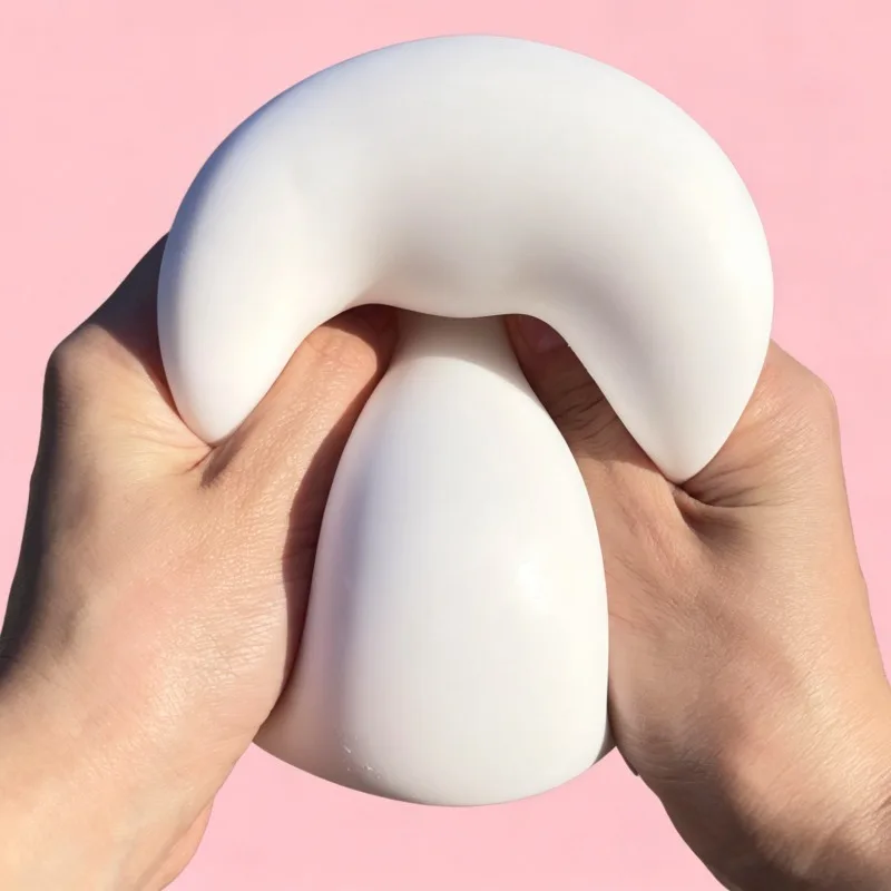Squishy White Bread Stress Ball Fidget Toy Soft Bun Squeeze Ball Stress Relief Slow Rising Sensory Toys for Adults Relaxing Gift
