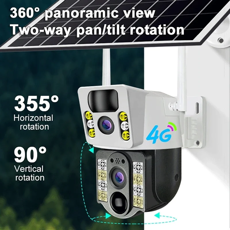 8PM Solar Camera 4K Dual Lens Wifi Style Outdoor Dual Screen PIR Human Detection IP66 CCTV Video Surveillence Motion Alarm Cam. view 3