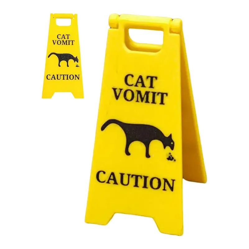 Dog Vomit Sign Wet Floor Warning Sign Safety Yard Warning Sign Cat Vomit Sign For cat enthusiasts and cat decoration