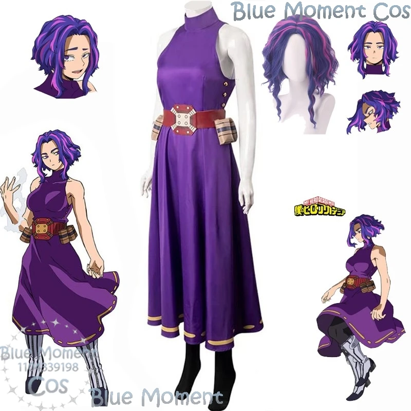 

My Hero Cosplay Academia Kaina Tsutsumi Lady Nagant Costume Wig Prop Women Anime Suit Halloween Party Purple Dress Sexy Clothes