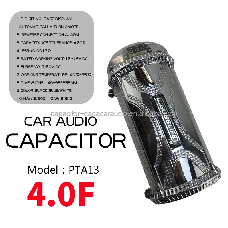 CEOBBLIFE car Audio Digital Display Capacitor PTA13  4.0Farad Electrolytic Capacitor Hybrid Capacitor Car Audio Accessories