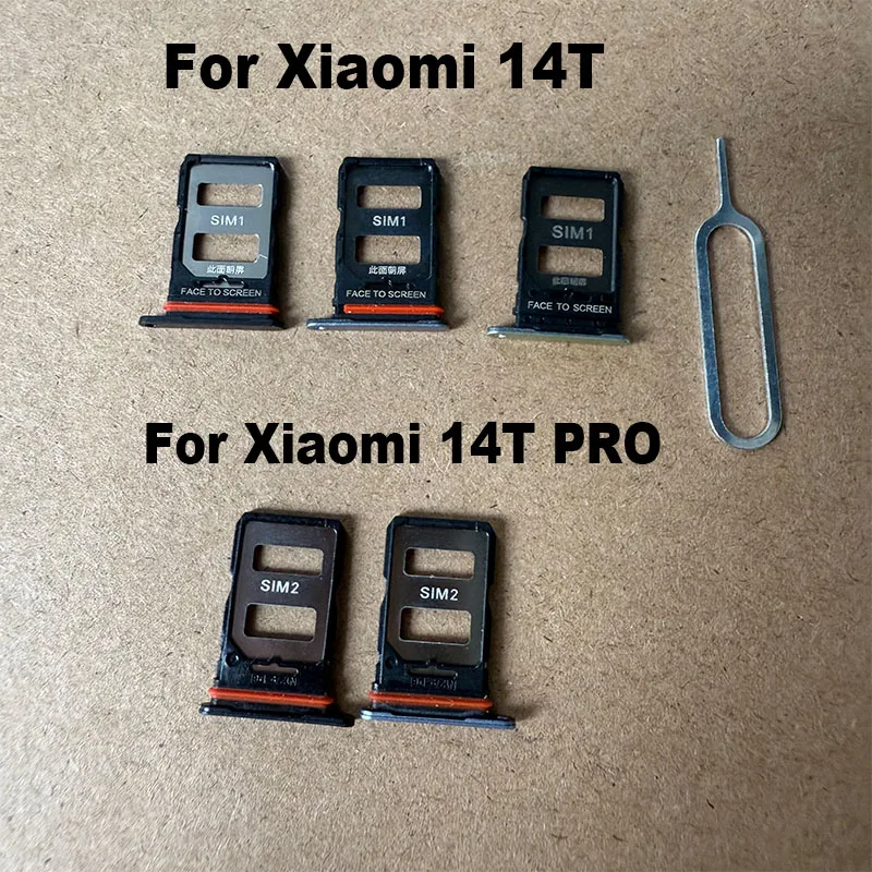New For Xiaomi 14T Pro Sim Card Tray Slot Holder Socket Adapter Connector Repair Parts Replacement MI