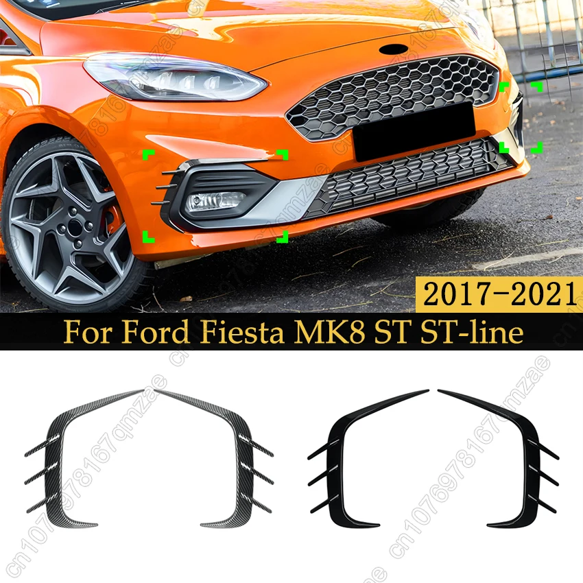 

Карбоновый передний бампер автомобиля, боковой сплиттер, спойлер, декоративная накладка для Ford Fiesta MK8 ST ST ST-line 2017 2018 2019 2020 2021