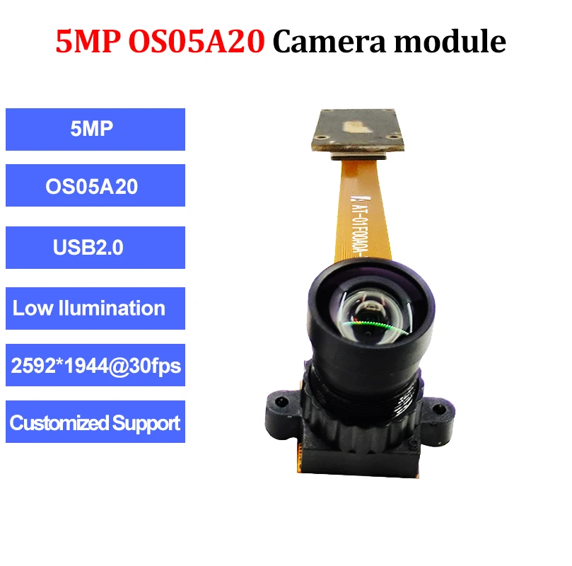 5MP OS05A20 cmos USB Camera Module Board Webcam 30fps FF Fixed Focus Low Illumination Face Recognition UVC Drive Free 2592*1944