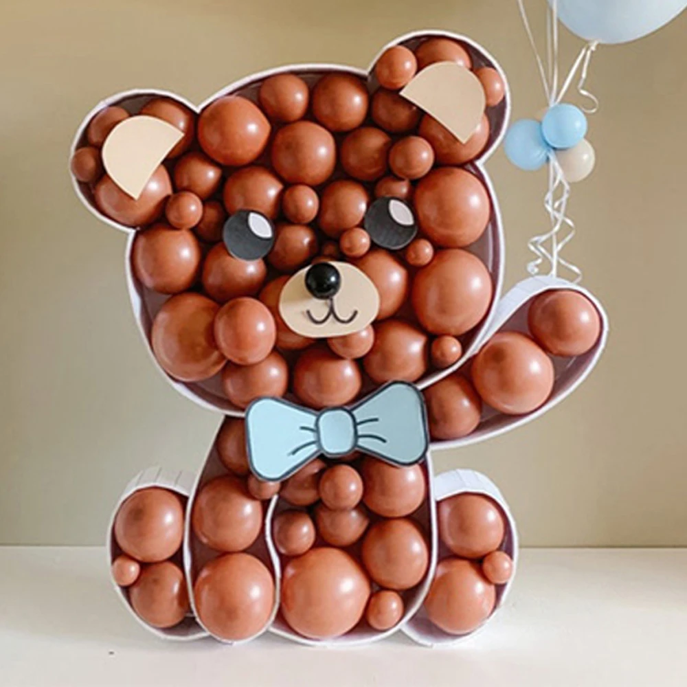 

40.9inch Bear Shape Mosaic Balloon Frame Baby Shower Decor Diy Mosaic Balloon Box Wedding Decoration Frame Party Supplies