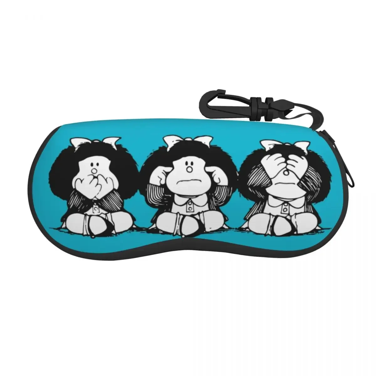 Humor Mafalda Eyeglass Glasses Case Men Women Soft Quino Cartoon Manga Sunglasses Protective Pouch