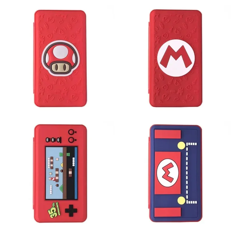 

Чехол для игровых карт Super Mario Switch, рельефный дизайн для Switch OLED 24, слоты для карт, защитный чехол для игровых картриджей NS2, коробка для хранения