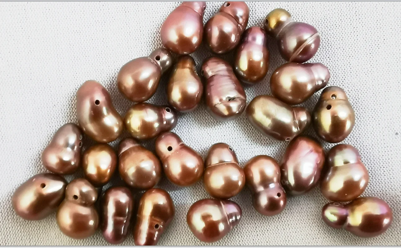 Wholesale 20pcs about 10x6mm Natural  Sea genuine chocolate loose pearl Beads Jewelry  DIY Necklace Bracelet Full Drilled