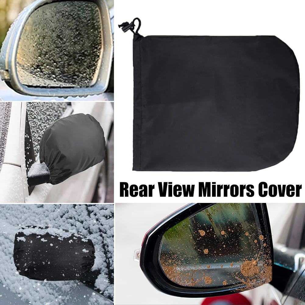 2PCS Snow Cover Car Side Rear View Mirror Rain Eyebrow Visor Rain Shield Shade Cover Sun Shade Snow Guard Weather Shield Cover