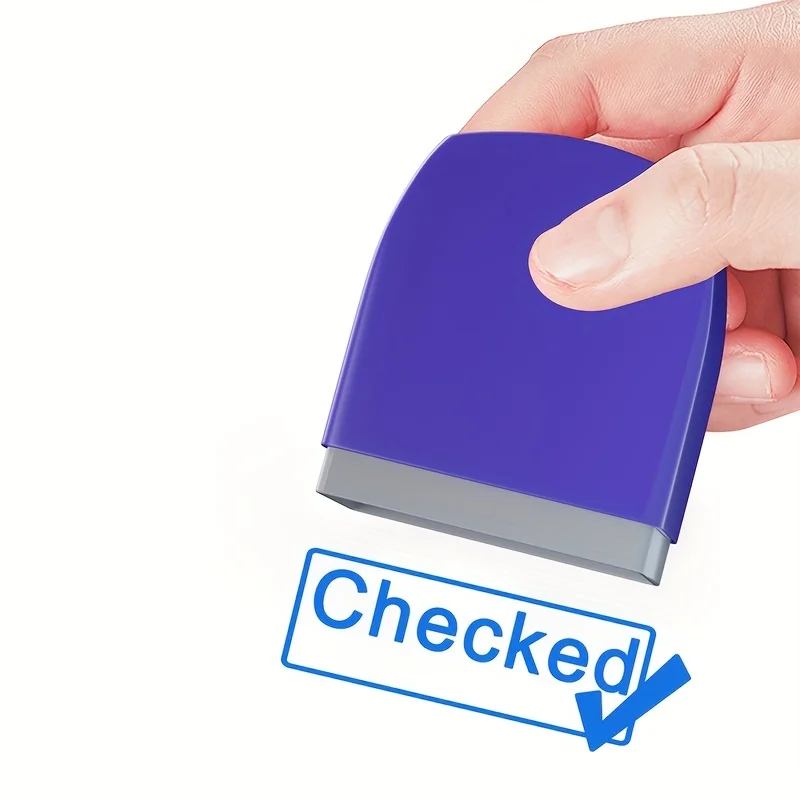 Self‑Inking Checked Stamp, Office Confirmation Rubber Stamp for Document Marking
