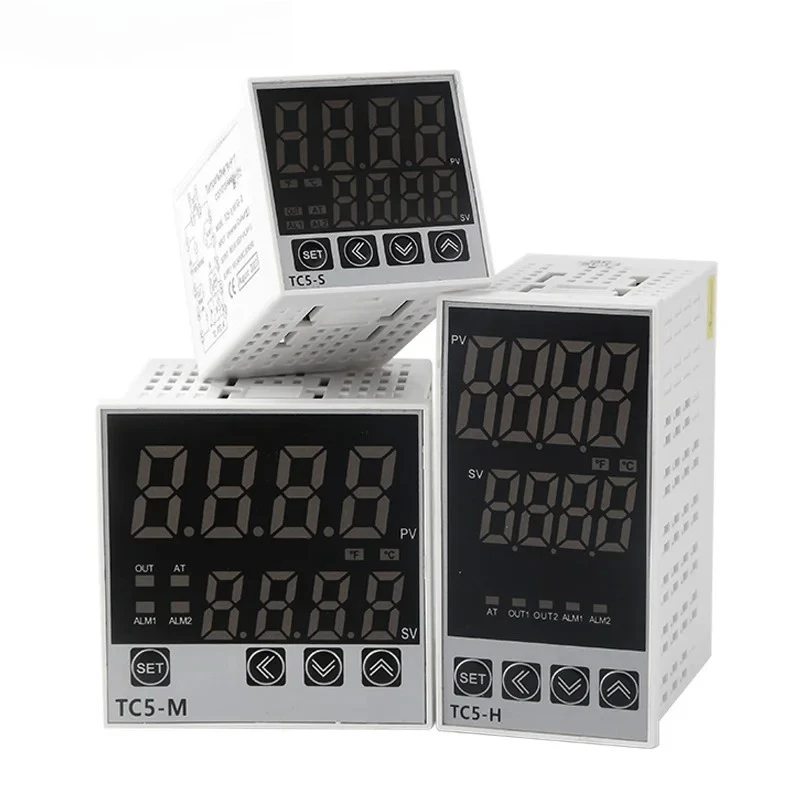 TC5-L TC5-H Digital PID Temperature Controller Dual Relay SSR Output AC100-220V K PT100 Input Buzzer Alarm Thermostat Instrument