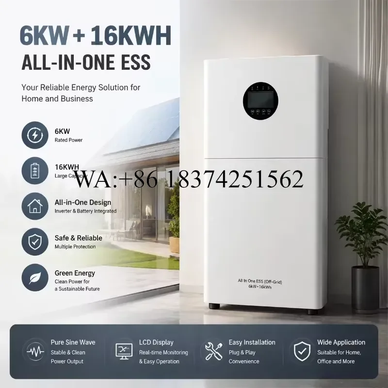 Wmwmnu for Zsen All-in-One 11kW 32kWh LiFePO4 Hybrid Solar Inverter Battery ESS 51.2V MPPT Grid Stackable IP65 Wall Mounted