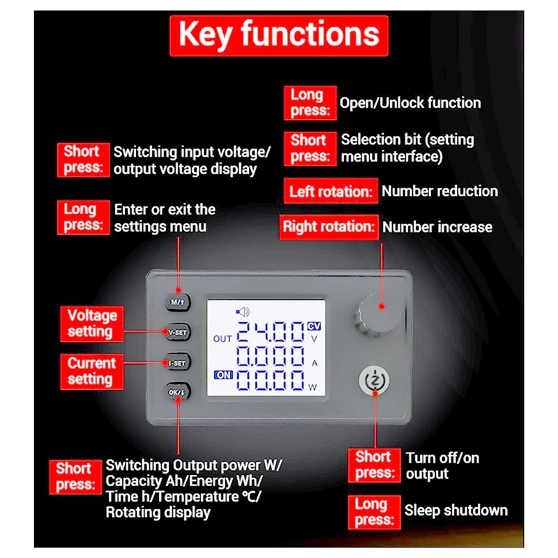 F-T atualizado DC Buck-Boost Converter CNC Tensão Ajustável Fonte de Alimentação Estabilizada DIY Módulo de Carregamento de Tensão Constante 1 PCS B