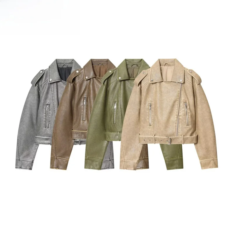 Cappotto Jaet in pelle con cintura semplice Faionable da donna Autunno Inverno Nuovo arrivo ZR Sle Fibra di poliestere universale