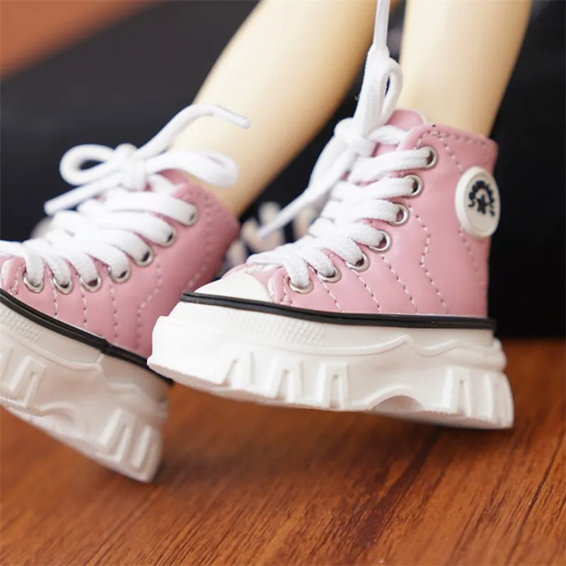Buty dla lalek BJD dla lalek 1/4, buty codzienne MSD MDD, czarne, białe, niebieskie, różowe, wysokie trampki, akcesoria dla lalek, prezent DIY