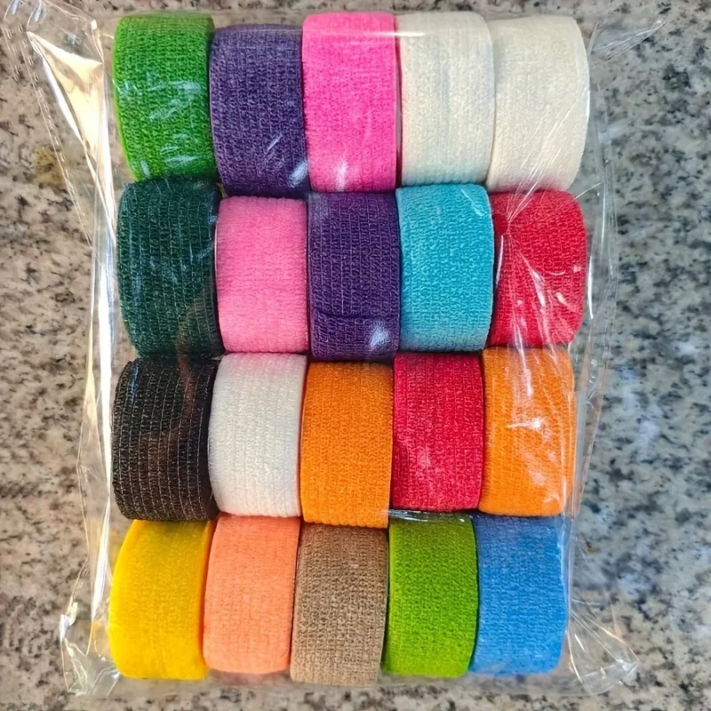 20pcs Multi-color Self Adhesive Elastic Bandage Compression Sports Tape For Finger Wrist Ankle Elbow Protection