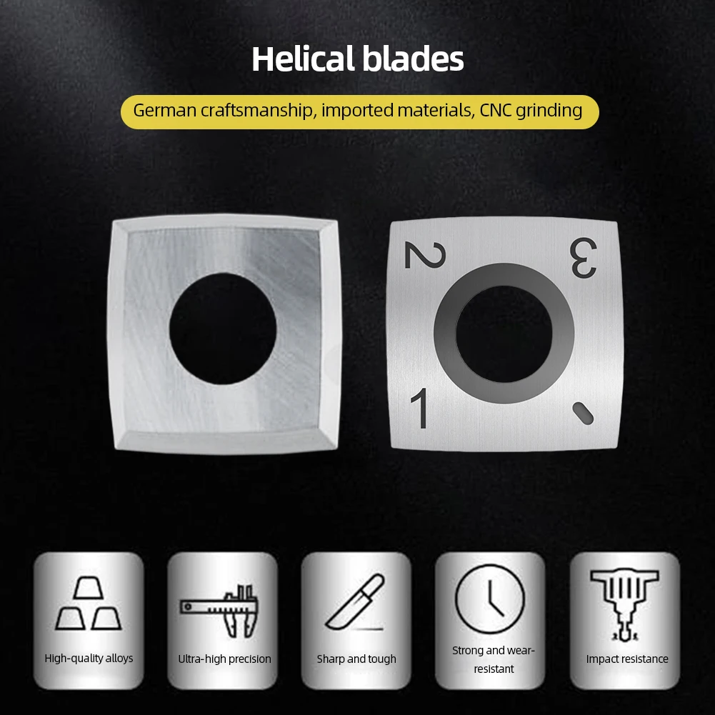 Inserti Frese Lame Utensili da taglio in metallo duro a 4 bordi Taglierina per inserti in metallo duro per tornitura del legno per la lavorazione del legno Testa di pialla elicoidale a spirale