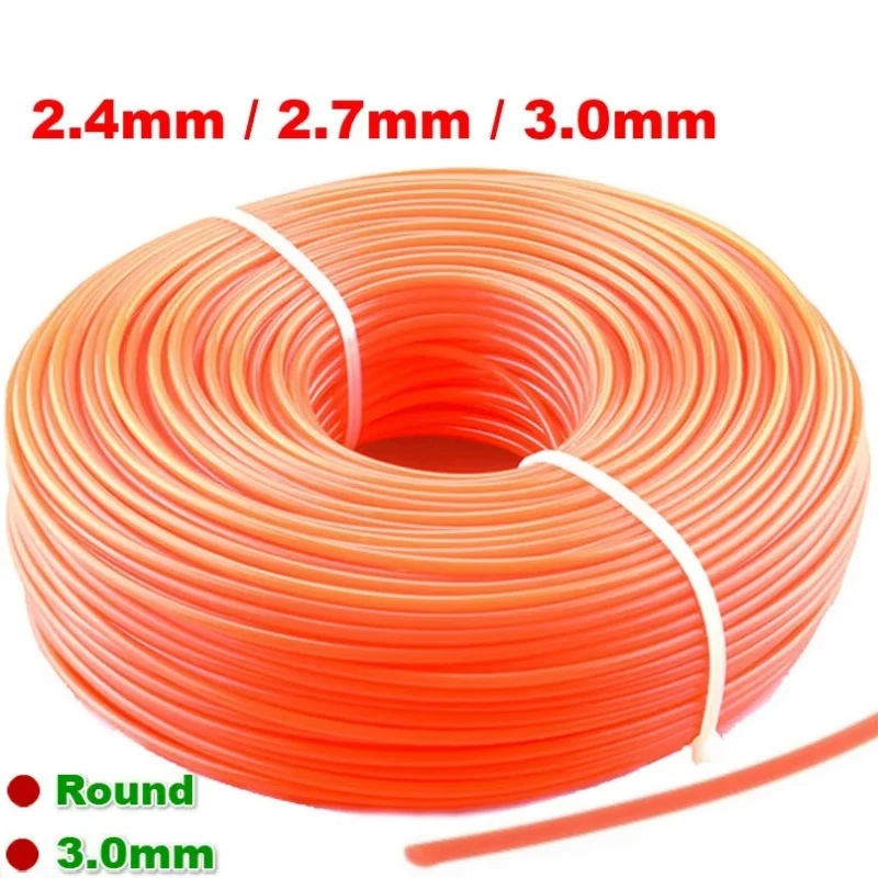 2,4 mm/2,7 mm/3 mm Rasentrimmerfaden, Rasentrimmer, Freischneider, Trimmer, Nylonseil, Schnurfaden, lange runde/quadratische Rolle, Grasseilfaden